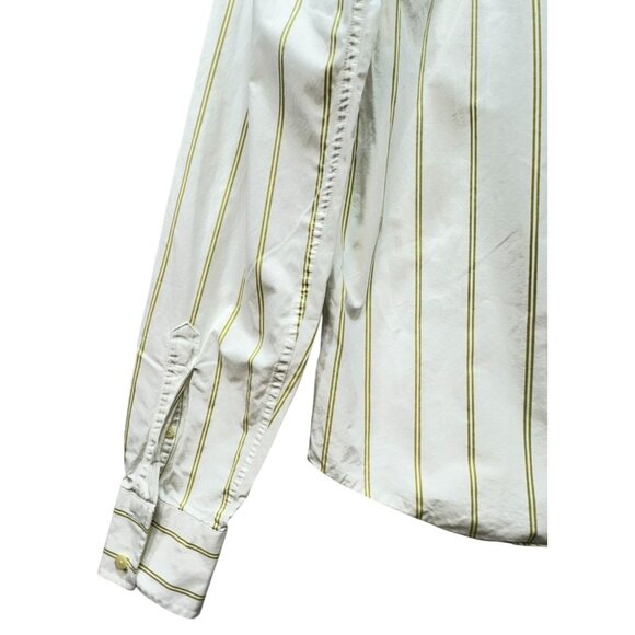 Abercrombie & Fitch Mens Striped Long Sleeve Button-Up Shirt M Muscle Fit White - Picture 15 of 15